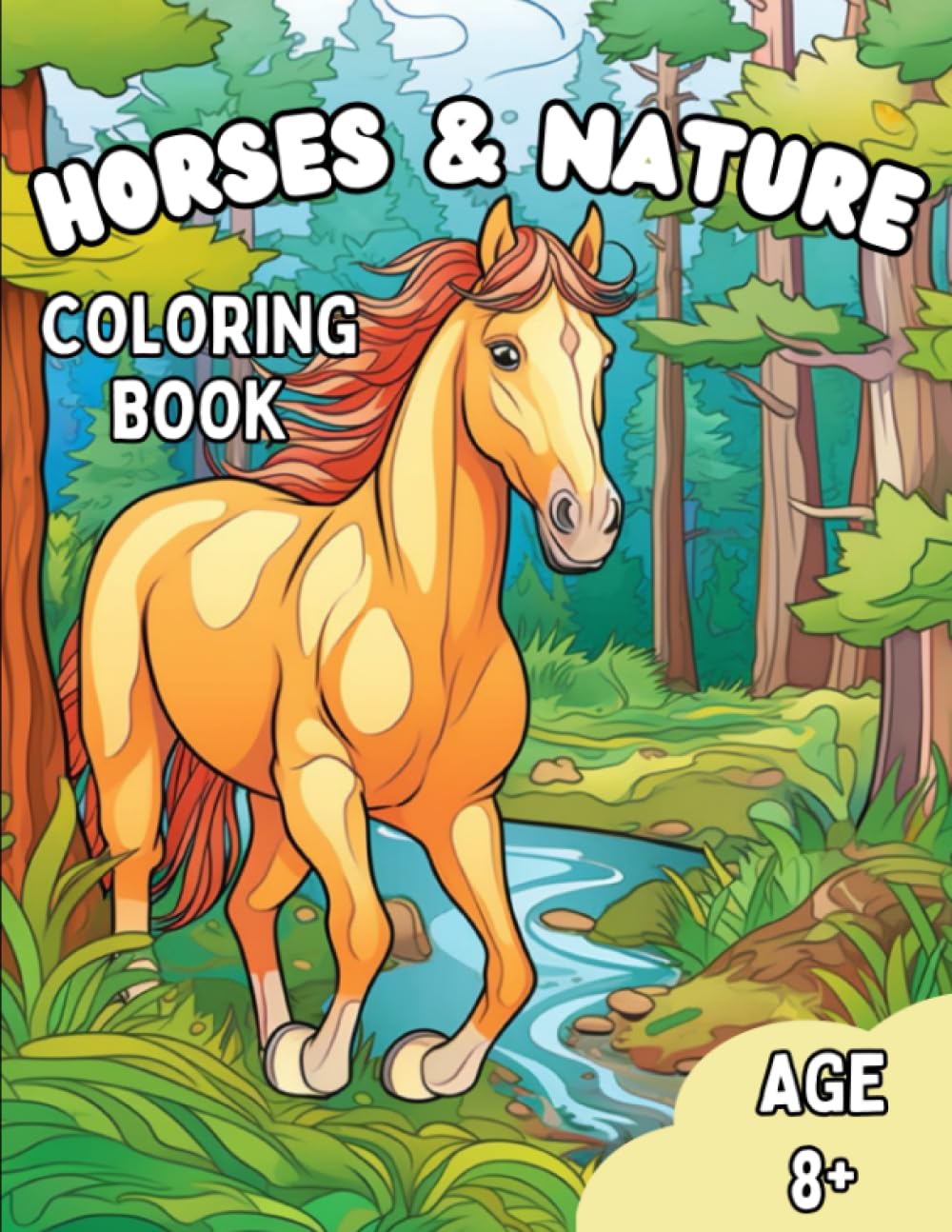 Horses And Nature Coloring Book